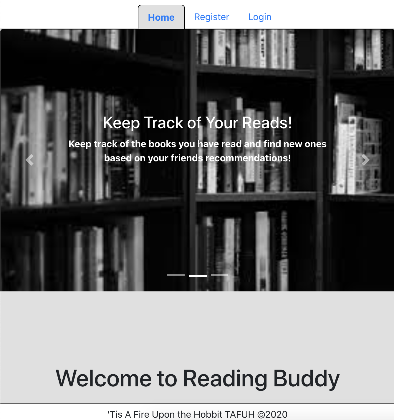 home page of readingbuddy dot netlify dot app